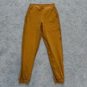 Athleta‎ Textured Brooklyn Jogger Pants Womens 0 Mustard Yellow Trouser Casual